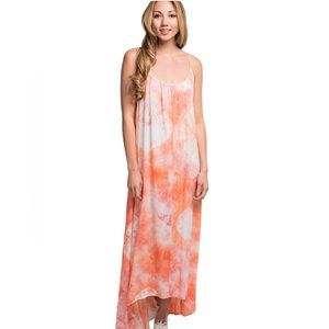 Lovestitch Tangerine Tie-Dye Maxi Dress One Size
